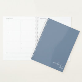 Agenda Minimalista Simples Elegante Azul Dusty