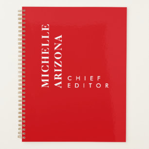 Agenda Minimalista Simples Vermelho e Branco Profissional