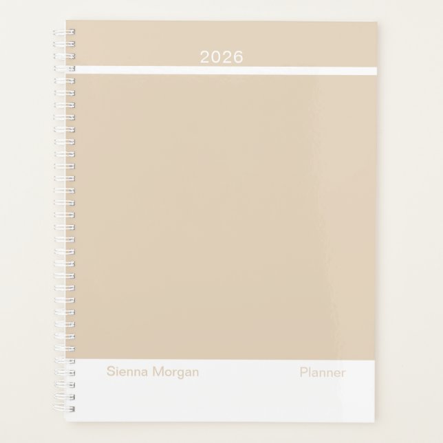 Agenda Minimalista Soft Khaki/Bege (Frente)