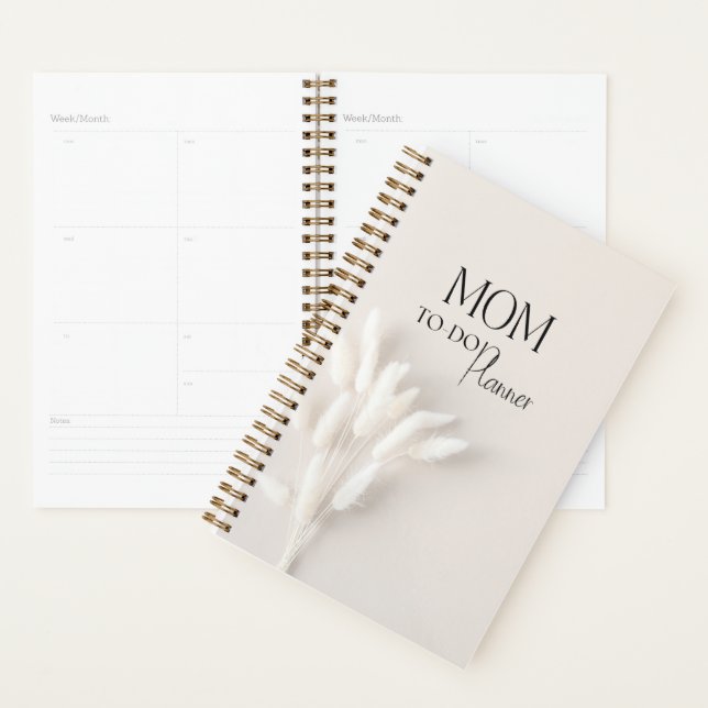 Agenda  Minimalistic beige mom planner (Exibição)