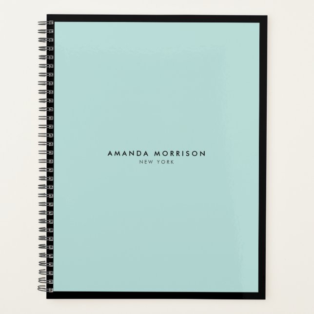Agenda Mínimo de Compromisso Preto/Mint Luxury Boutique (Frente)