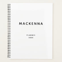 Mínimo Moderno Elegante Branco Preto Personalizado