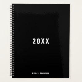 Agenda Mínimo Monocromático Negro Masculino