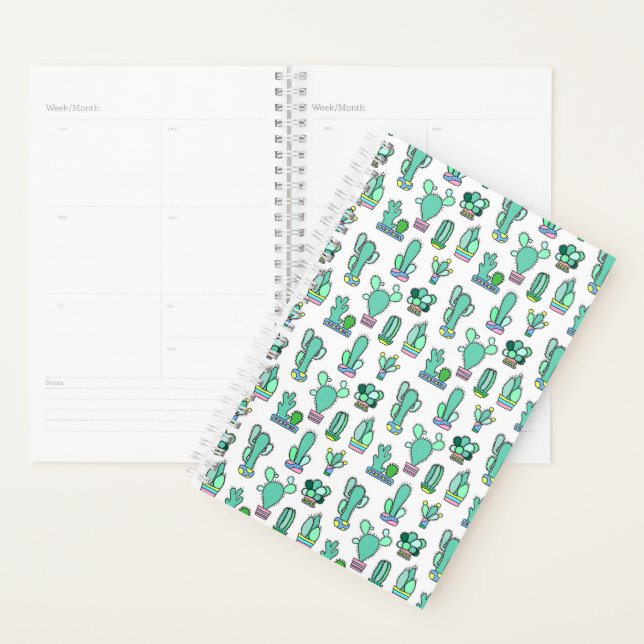 Agenda Mint Green Cactus & Succulent Plant Standard (Exibição)