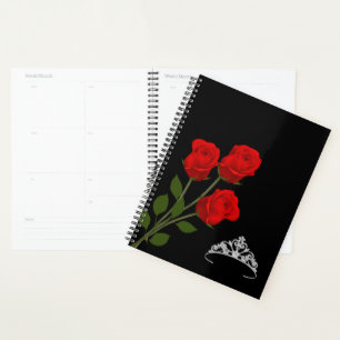 Agenda Miss América EUA Rodeo Crown & Rosa vermelha Plan