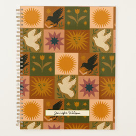 Agenda Mística de Patchwork Celestial da Boêmia Personali