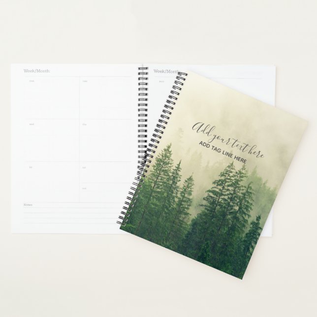 Agenda Misty Pine Forest Trees - Proteção Personalizada (Exibição)