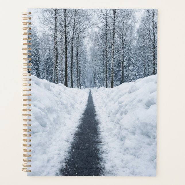 Agenda Misty Winter Forest Path Winter Landscape (Frente)