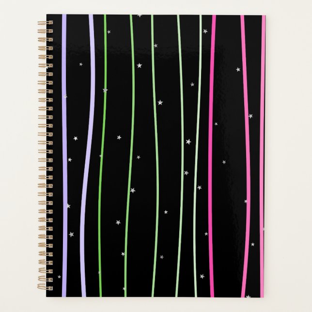 Agenda Mochila con estrellas con líneas onduladas (Frente)