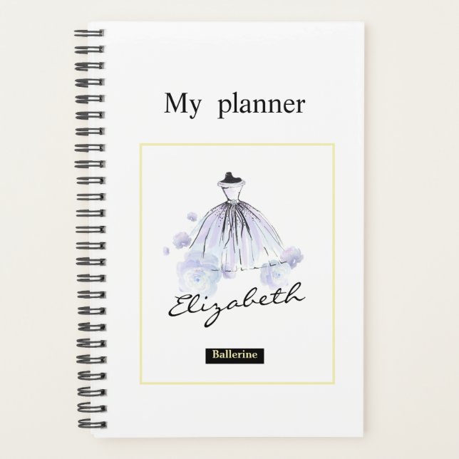 Agenda Moda de Tendência de Aquarela Moderna e Chic Elega (Frente)