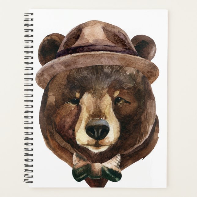 Agenda Moda do Urso de Aquarela (Frente)