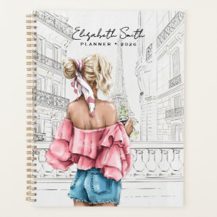 Agenda Moda Jovem Garota com Café em Paris