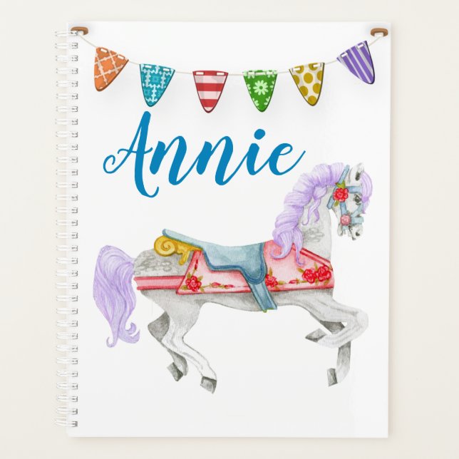 Agenda Modelo de Carrossel Horse Personalizado (Frente)