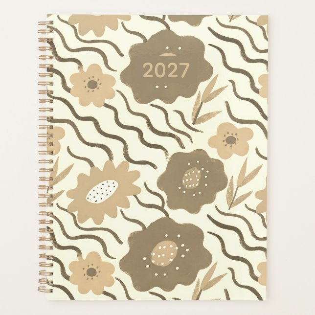 Agenda Modern Abstract Flowers Boho Wavy (Frente)