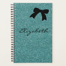 Modern Aqua Glitter Girly Personalizado