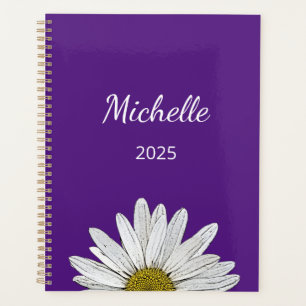 Agenda Modern Daisy 2025 Trendy Script Purple