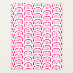Agenda Modern Girls Pink Rainbow Pattern