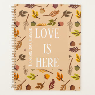 Agenda Modern personalized autumn pattern brown chic