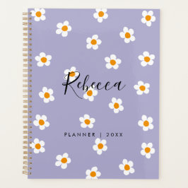 Agenda Modern Purple Daisy Floral 2023 Personalizado