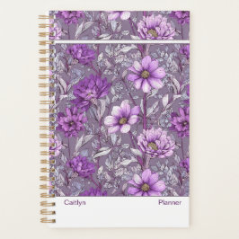 Agenda Modern Purple Floral Small