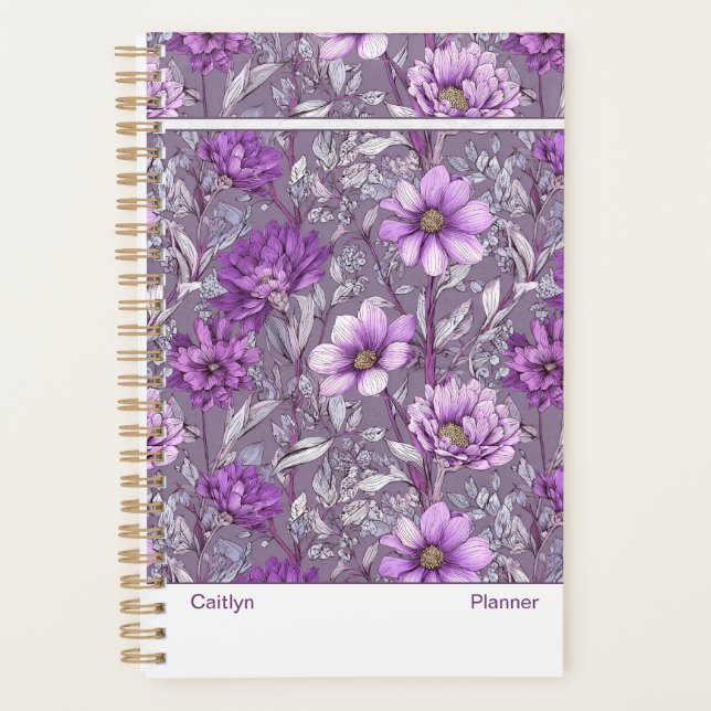 Agenda Modern Purple Floral Small (Frente)
