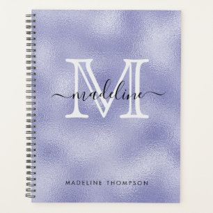 Agenda Modern Script Purple Foil Monogram