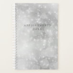 Agenda Modern Silver Bokeh<br><div class="desc">Luzes modernas de prata e espumante branco,  planejador personalizado. A cor do texto e o estilo da fonte podem ser personalizados.</div>