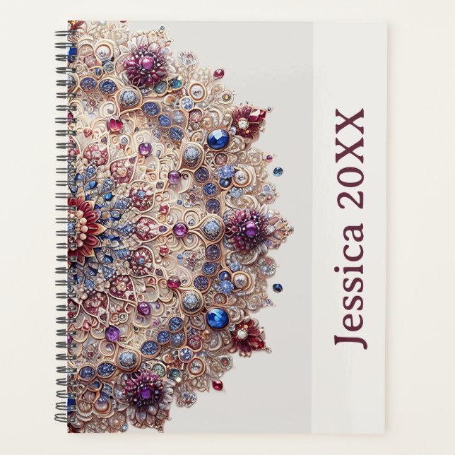 Agenda Modern Simple Pretty Colorful Cute Mandala Planner (Frente)