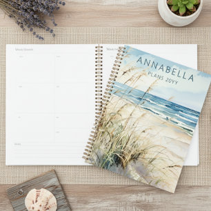 Agenda Modern Watercolor Seaside Beach Coastal Personal