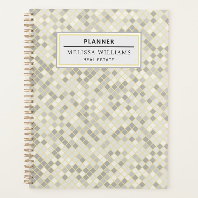Agenda Modern Yellow & Gray Geometric Professional (Frente)