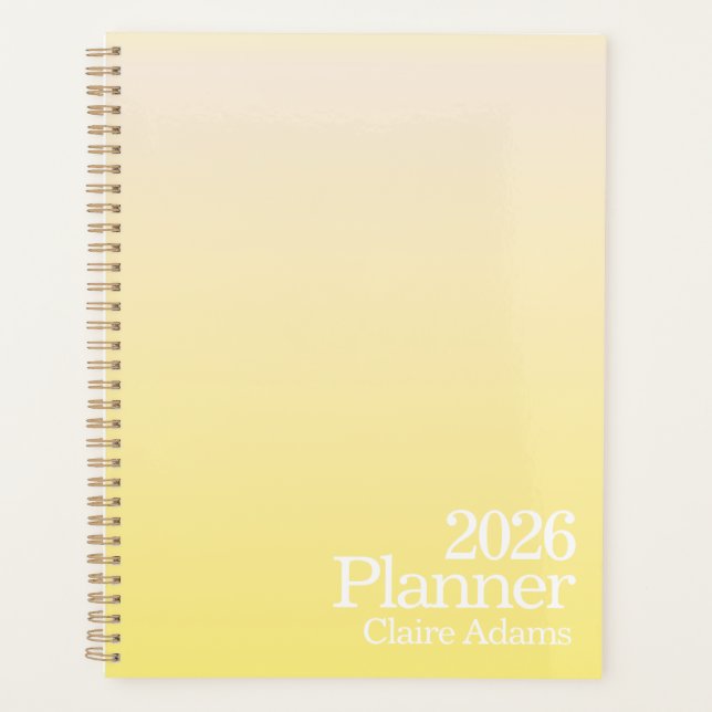 Agenda Modern Yellow Ombre Planner (Frente)