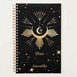Agenda Moderno Black Cosmmmmic Stars Moon Name Year