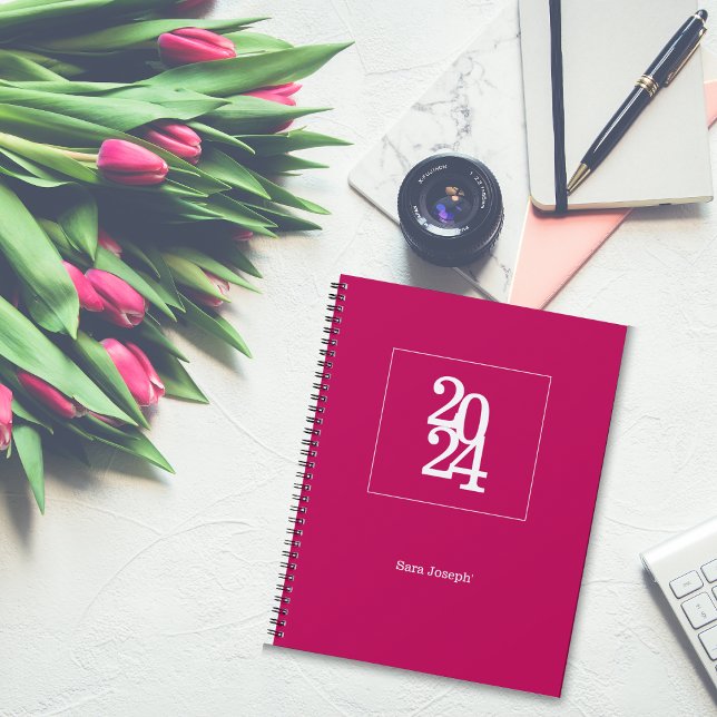 Agenda Moderno Chic Rosa 2024 Mensal semanal (Criador carregado)