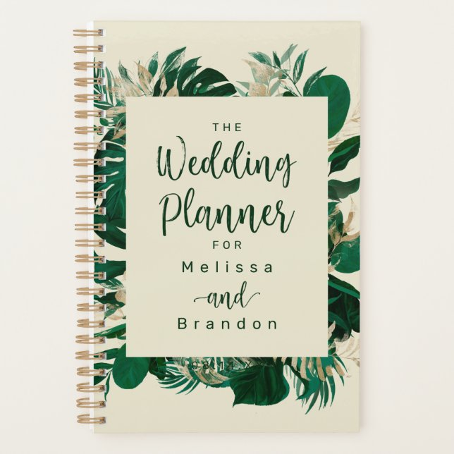 Agenda Moderno Deixa Casamento Tropical Greenery (Frente)