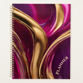 Agenda Moderno - Fuchsia Roxo e Dourado-
