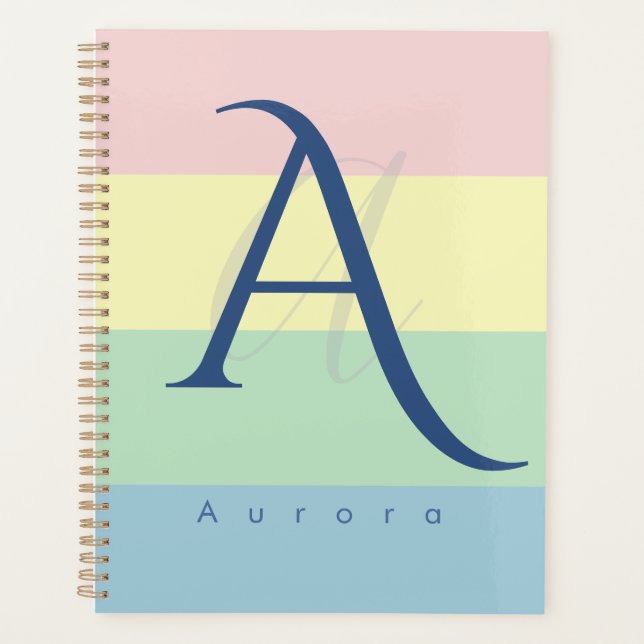 Agenda Moderno Minimalista Pastel Personalizado (Frente)