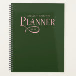 Agenda Moderno Personalizado Verde e Rosa<br><div class="desc">Mantenha-se organizado com estilo neste planejador moderno personalizado verde e rosa,  projetado para aqueles que amam linhas limpas,  layouts simples e elegância atemporal. O design monocromático ousado torna este planejador sofisticado e versátil - perfeito para o trabalho,  escola ou vida cotidiana.</div>