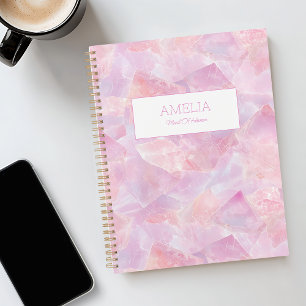 Agenda Moderno Planeador de Pedra Preciosa Rosa Simples N