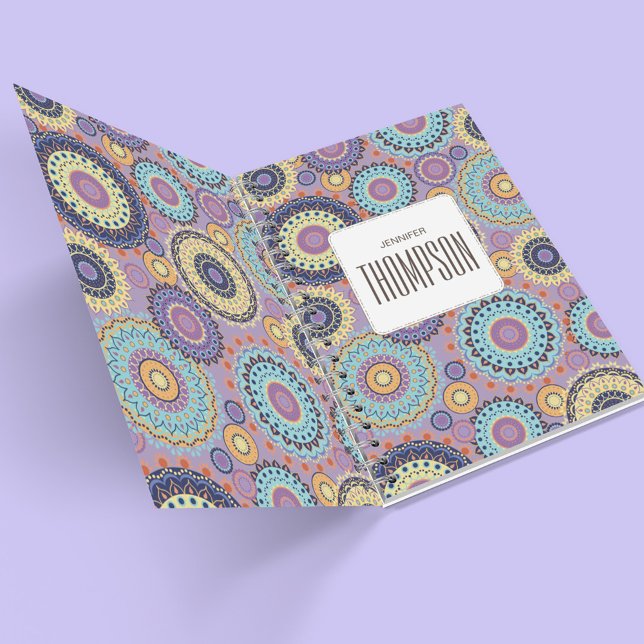 Agenda Moderno - Trendência de Cuta Chic Colorida Púrpura (Purple Geometric Custom Notebook.)
