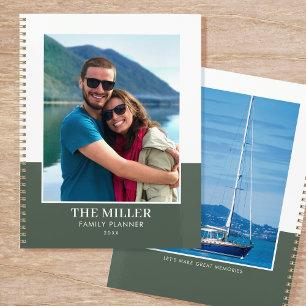 Agenda Moderno Verde do Nome de Foto Personalizado