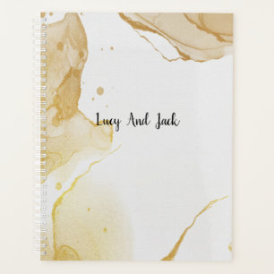 Agenda Moderno Watercolor Dourado