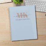 Agenda Modert Mocha Mousse Monogram Dusty Blue<br><div class="desc">Modert Mocha Mousse Monogram,   Dusty Blue Planner</div>