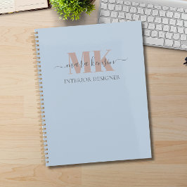 Agenda Modert Mocha Mousse Monograma Azul Poeirento