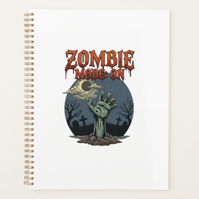 Agenda Modo Zumbi Halloween Mão Lua Cemitério_1 (Frente)