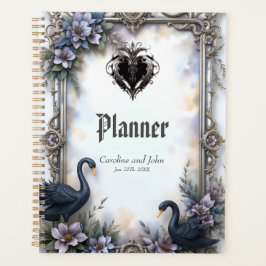 Agenda Moldura de Casamento do Cisne Negro – Amor Românti
