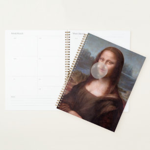 Agenda Mona Lisa a soprar o chiclete da cinza