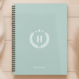Agenda Monogram Duck Egg Green Modern Minimalist Fitness