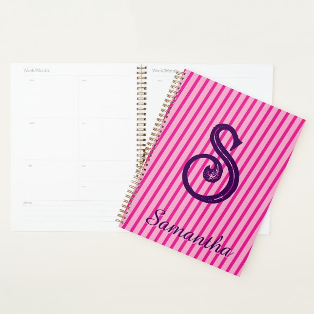 Agenda Monogram Modern Preppy Back-To-School Planner (Exibição)