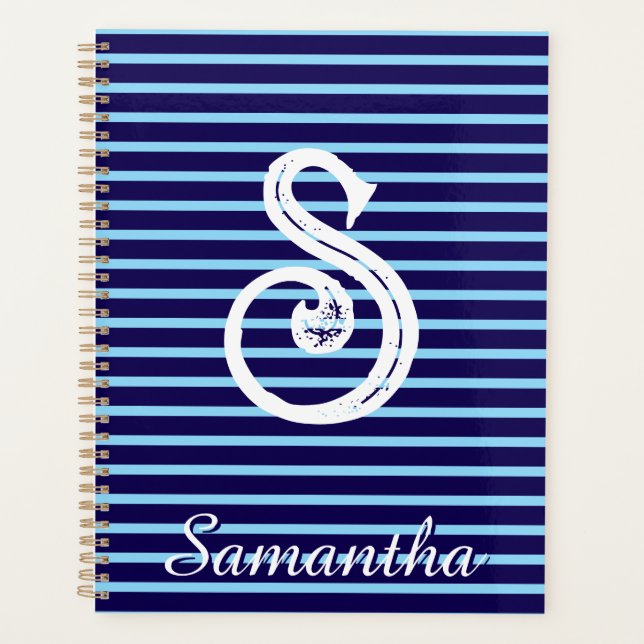 Agenda Monogram Modern Preppy Back-To-School Planner (Frente)