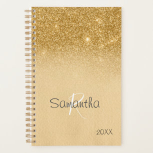 Agenda Monograma Anual de Brilho em Dourado